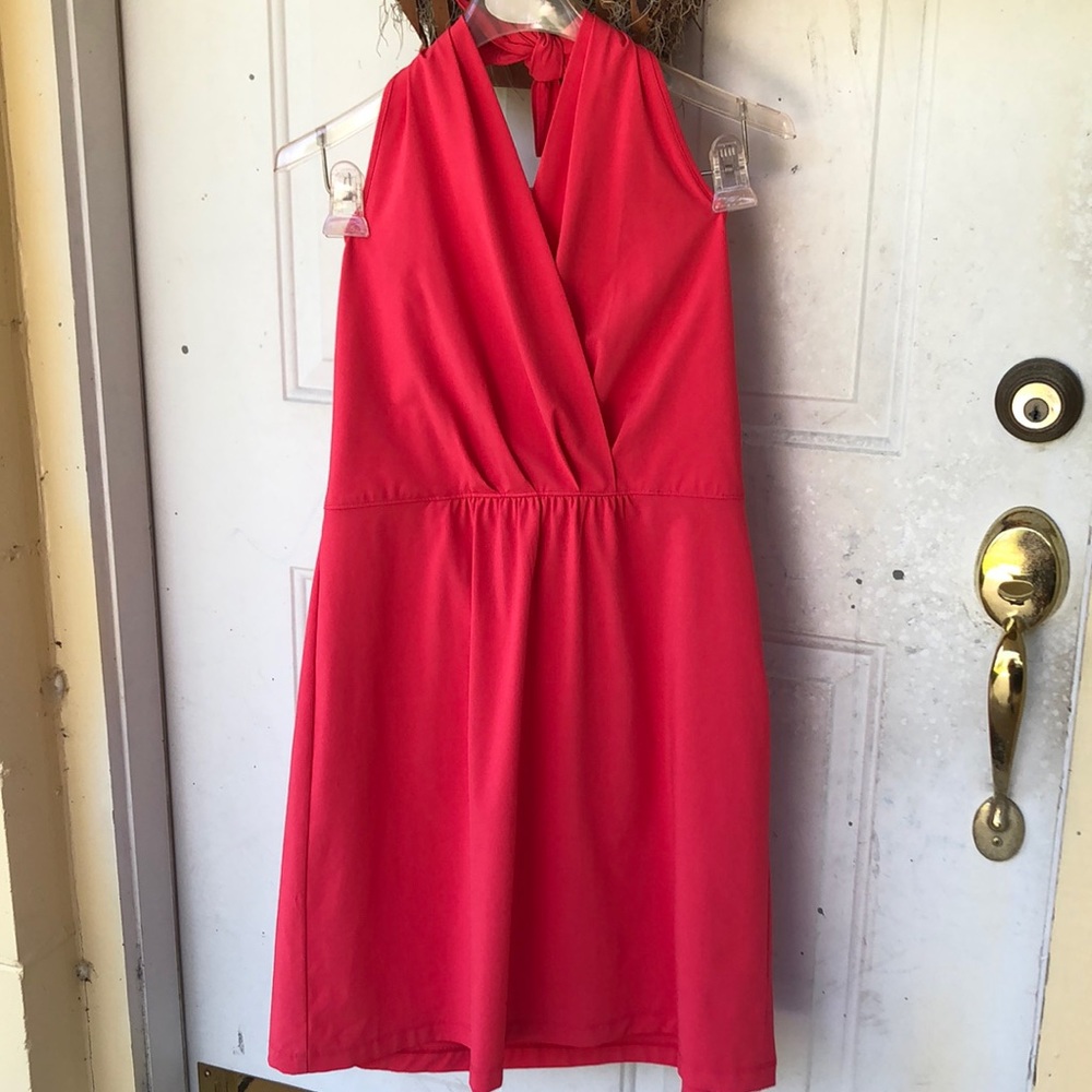 Athleta halter coral dress
